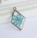 1pcs Handmade Resin pressed flower pendant necklace