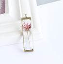 1pcs Handmade Rectangular Resin Leaves pressed flower pendant necklace