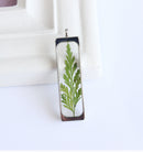 1pcs Handmade Rectangular Resin Leaves pressed flower pendant necklace