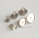 20pcs Stainless Steel Thicken Bezel Earrings Studs Settings, Earrings Blanks,Earrings Base