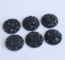 20pcs  12mm Faux Druzy Resin Cabochons, black Glitter Resin Cabochons