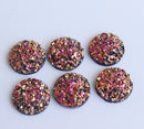 20pcs  12mm Faux Druzy Resin Cabochons, Glitter Resin Cabochons