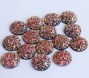 20pcs  12mm Faux Druzy Resin Cabochons, Glitter Resin Cabochons