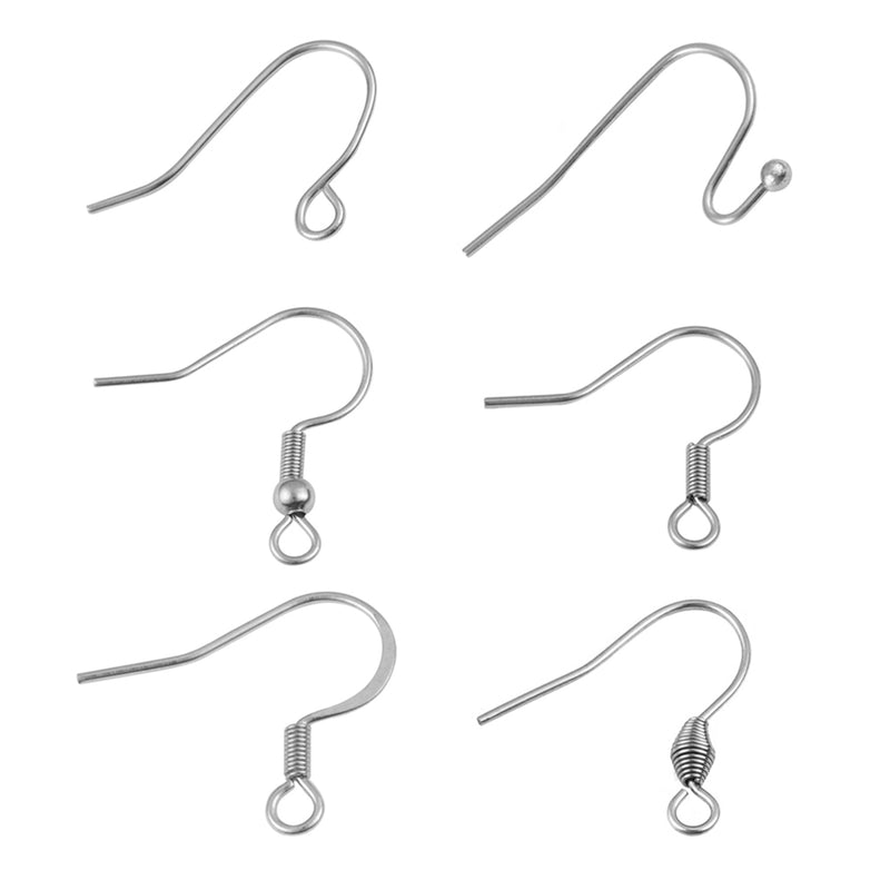 100pcs Stainless Steel Earring Hooks, Earring Finding - Stainless Steel Fish Hook Earrings,Stainless Steel Leverback Ear Wire