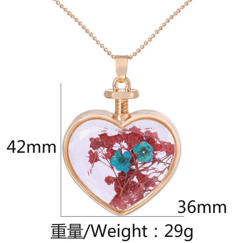 1pcs Pressed Flower Pendant Necklace