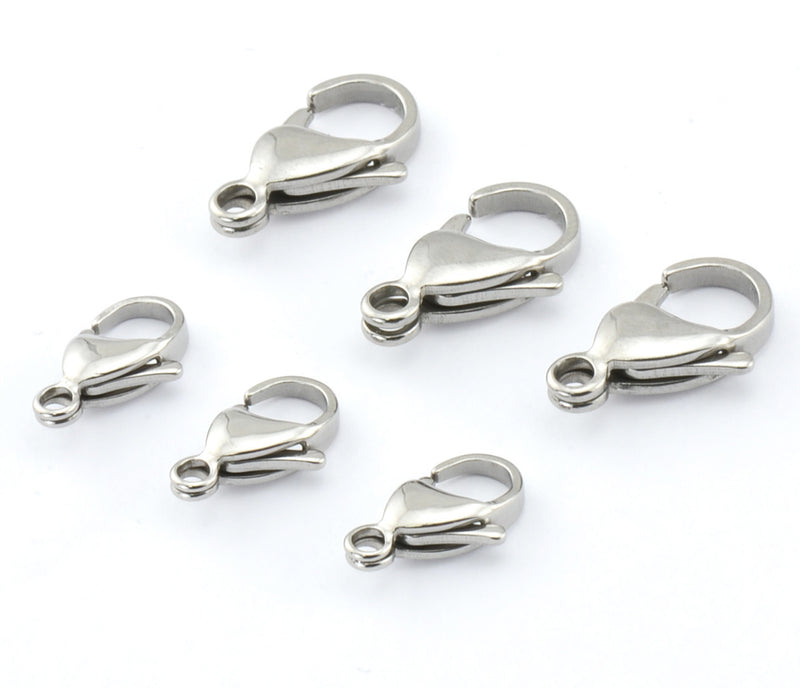 50pcs Stainless Steel Lobster Clasp Claw Clasps Bracelet Necklace Finding Jewelry Supplies