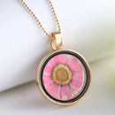 1pcs Pressed Flower Pendant Necklace