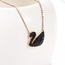 Inlaid zircon Swan necklace ,stainless steel vacuum electroplating chain all-match non-fading