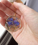 1pcs  Gold leaf pressed flower Pendant Necklace