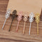 20pcs brass plating  Bobby Pins Leaves Flower Filigree Pad, Flower Hair Findings, Hair Accessories