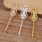 20pcs brass plating  Bobby Pins Leaves Flower Filigree Pad, Flower Hair Findings, Hair Accessories