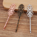 20pcs brass plating  Bobby Pins Leaves Flower Filigree Pad, Flower Hair Findings, Hair Accessories