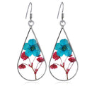 Handmade resin dried flower earrings