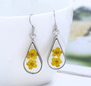 Handmade resin dried flower earrings