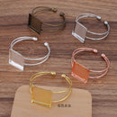 5pcs Brass 25mm square bracelet blanks, Bracelet Settings Bezel Bangle Bracelet Bases