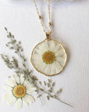 1pcs  Gold leaf pressed flower Pendant Necklace