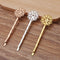 20pcs brass plating Bobby Pins Leaves Flower Filigree Pad, Flower Hair Findings,Hair Accessories