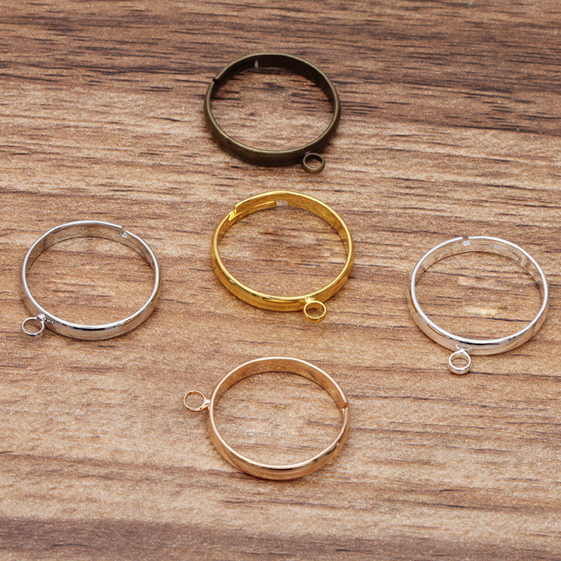 20pcs 19mm BrassAdjustable Ring Blank Cameo Base Setting, Brass Ring Blanks