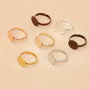 20pcs Brass Ring Base With Pad Settings, Adjustable Ring Base Flat Pad Settings