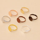 20pcs Brass Ring Base With Pad Settings, Adjustable Ring Base Flat Pad Settings