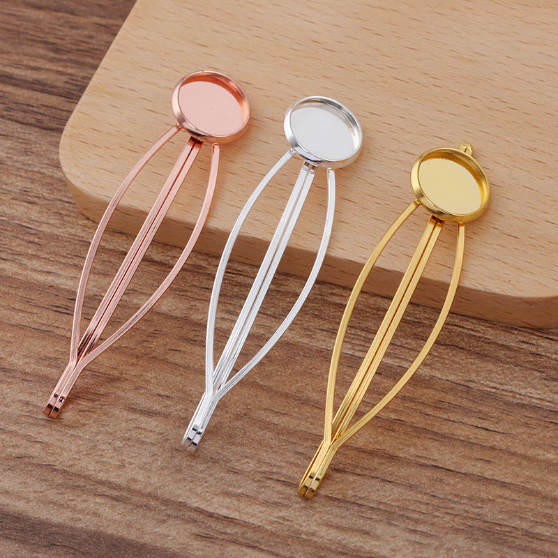 20pcs Hair Clips 12mm Bezel, Cabochon Base Blank Hairpin, Hair Clips, Blank Bobby Pins Tray, Hair Accessories