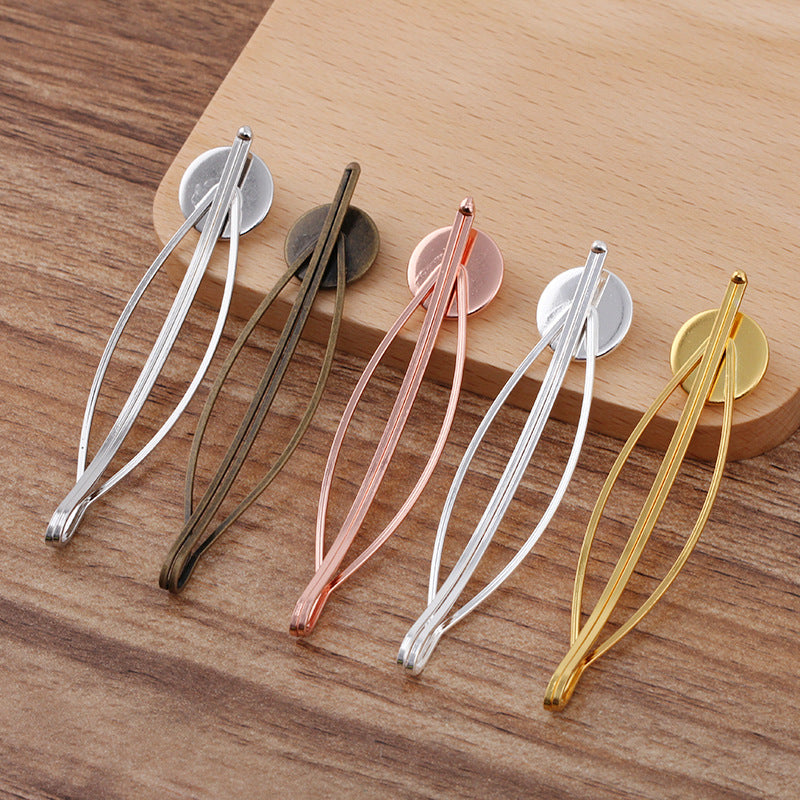 20pcs Hair Clips 12mm Bezel, Cabochon Base Blank Hairpin, Hair Clips, Blank Bobby Pins Tray, Hair Accessories