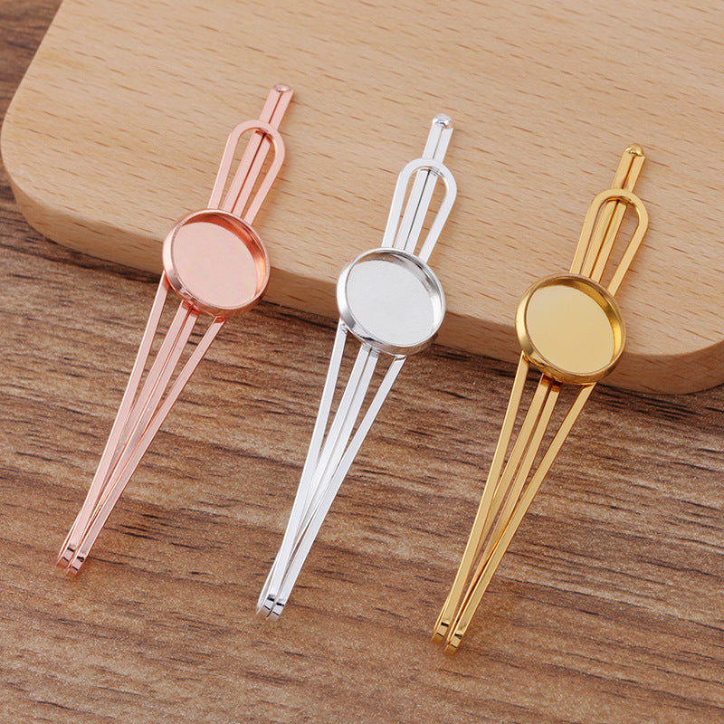 20pcs Hair Clips 12mm Bezel, Cabochon Base Blank Hairpin, Hair Clips, Blank Bobby Pins Tray, Hair Accessories