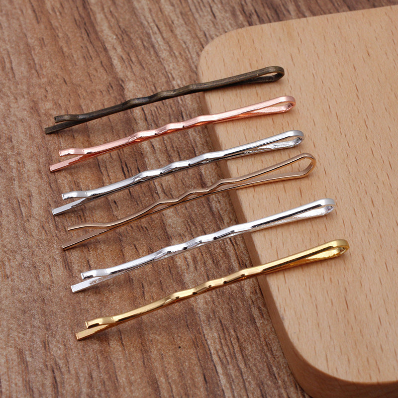 100pcs Hair Pins, Brass Bobby Pin with Ring, DIY Hairpin Hair Pins, Jewelry Vintage Blank Hairpin