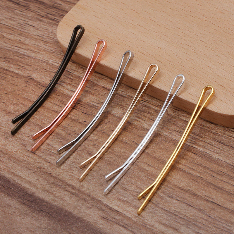 100pcs Hair Pins, Brass Bobby Pin with Ring, DIY Hairpin Hair Pins, Jewelry Vintage Blank Hairpin