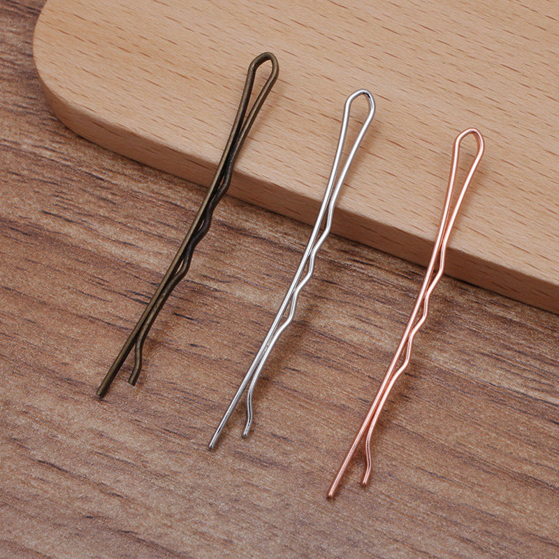 100pcs Hair Pins, Brass Bobby Pin with Ring, DIY Hairpin Hair Pins, Jewelry Vintage Blank Hairpin