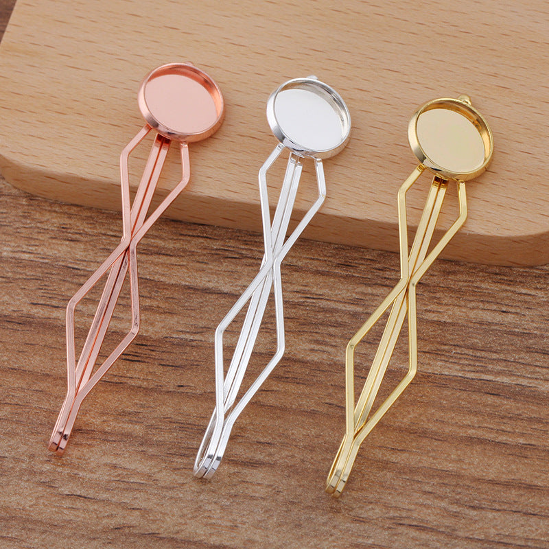 20pcs Hair Clips 12mm Bezel, Cabochon Base Blank Hairpin, Hair Clips, Blank Bobby Pins Tray, Hair Accessories