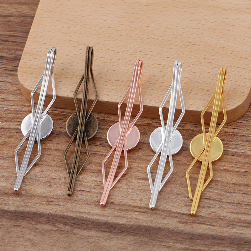 20pcs Hair Clips 12mm Bezel, Cabochon Base Blank Hairpin, Hair Clips, Blank Bobby Pins Tray, Hair Accessories