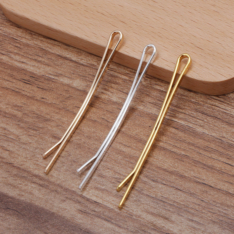 100pcs Hair Pins, Brass Bobby Pin with Ring, DIY Hairpin Hair Pins, Jewelry Vintage Blank Hairpin