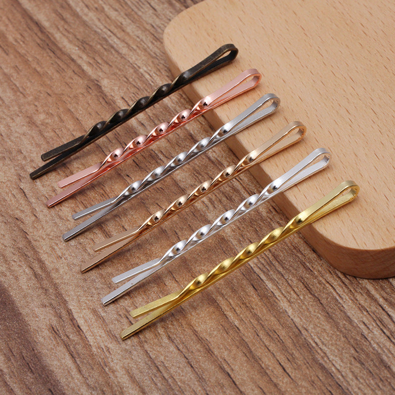 100pcs Hair Pins, Brass Bobby Pin with Ring, DIY Hairpin Hair Pins, Jewelry Vintage Blank Hairpin