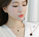 Stainless steel four-leaf clover necklace, Student female model simple clavicle chain jewelry, all-match non-fading pendant