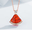 Diamond Small skirt pendant necklace,stainless steel vacuum electroplating chain all-match non-fading