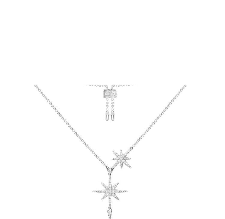 terling silver star, meteor clavicle Necklace