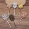 20pcs brass plating  Bobby Pins Leaves Flower Filigree Pad, Flower Hair Findings, Hair Accessories