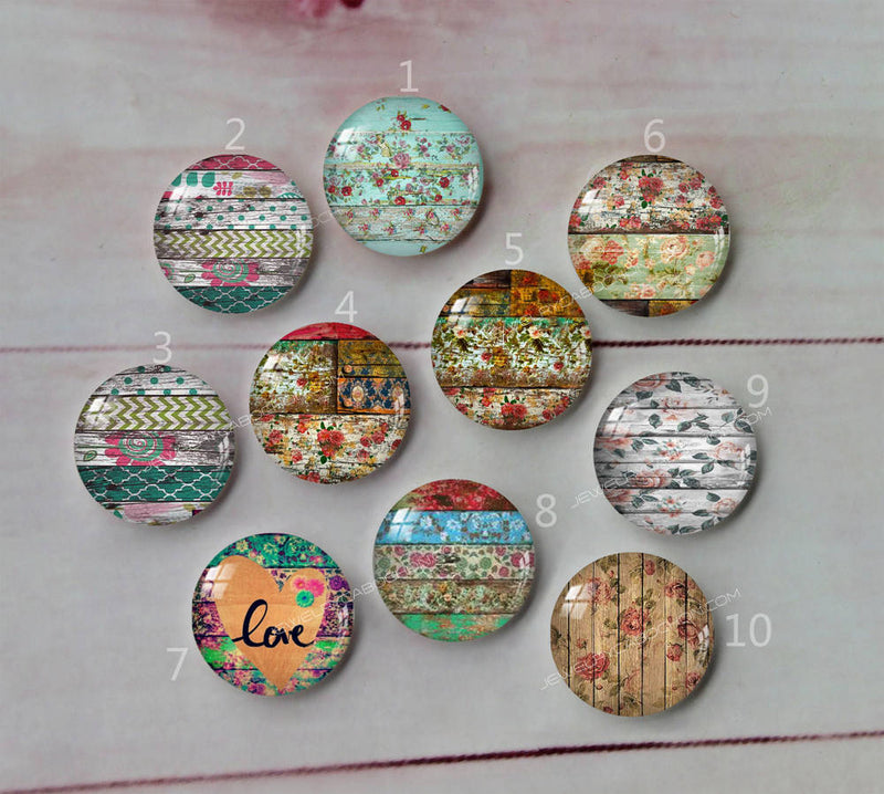 Handmade Round Photo Glass Cabochon A263