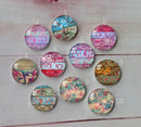 Handmade Round Photo Glass Cabochon A264