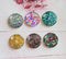 Handmade Round Photo Glass Cabochon Glitter A336