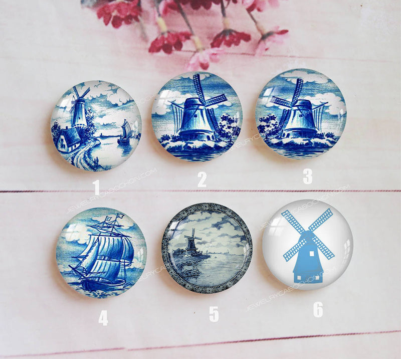 Handmade Round Photo Glass Cabochon A380