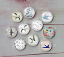 Handmade Round Photo Glass Cabochon bird A509