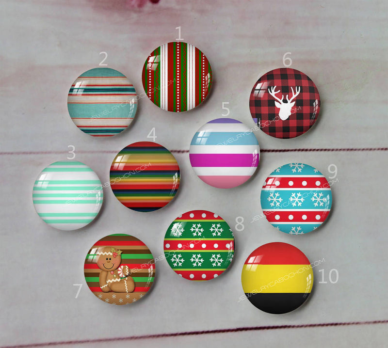 Handmade Round Photo Glass Cabochon geometric A675