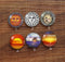 Handmade Round Photo Glass Cabochon sun 964