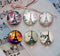 Handmade Round Photo Glass Cabochon Iron tower 975