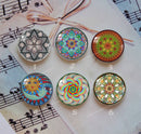 Handmade Round Photo Glass Cabochon Pattern 988