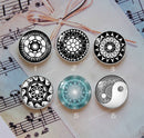 Handmade Round Photo Glass Cabochon Pattern 1068