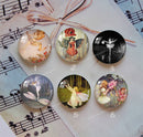 Handmade Round Photo Glass Cabochon Elf 1075