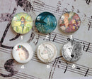 Handmade Round Photo Glass Cabochon Flower elf 1090